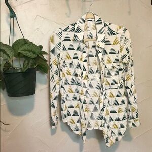 Geometric Patterned Button-Up Shirt